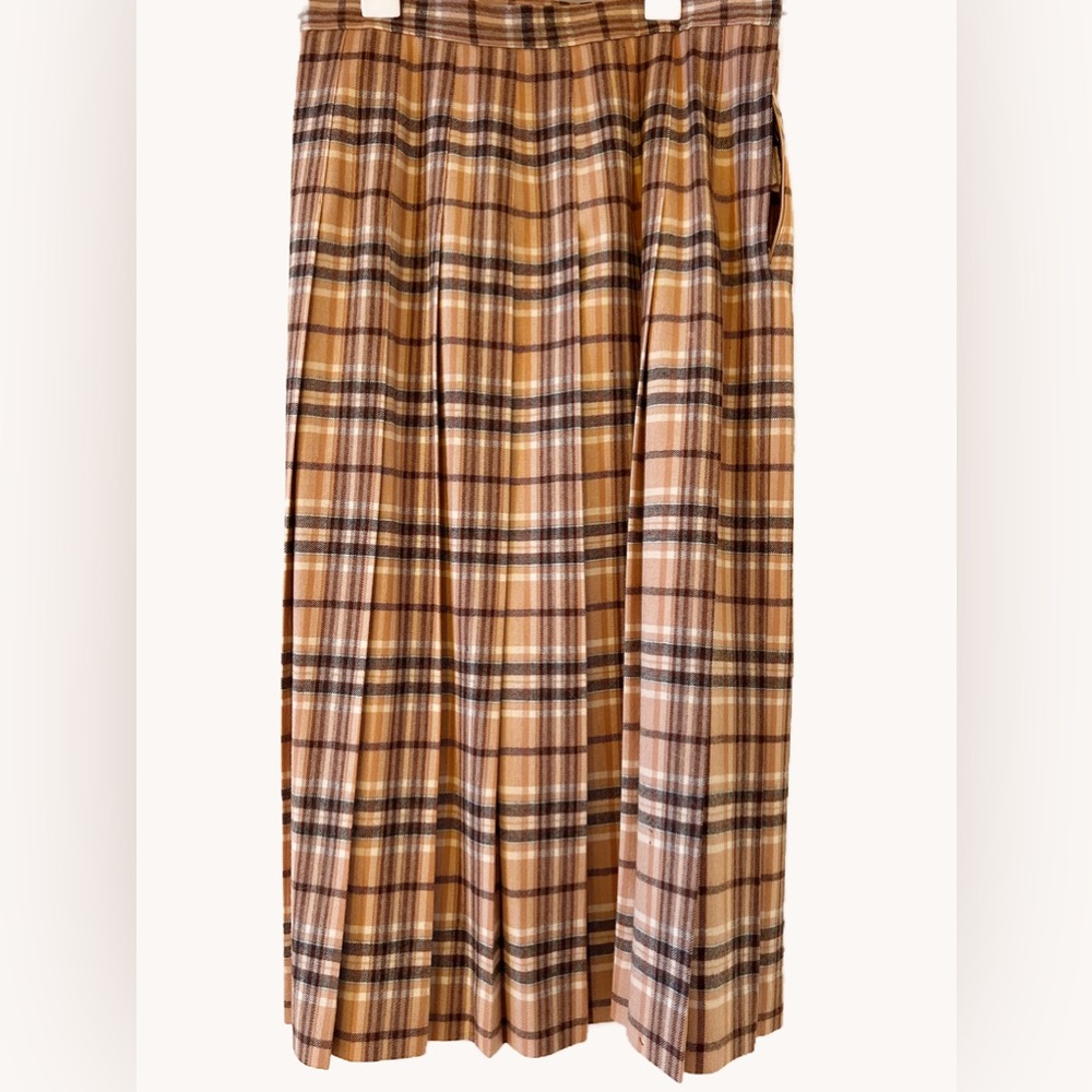 Talbots Plaid Skirt in Brown and Tan